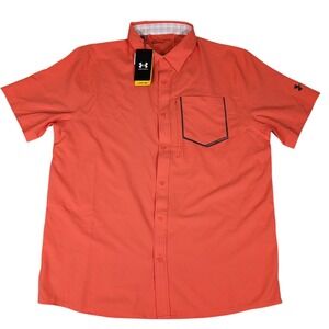 Under Armour Shirt Mens XL High Tide Fitted Venom Red UPF 50 Fishing Hiking